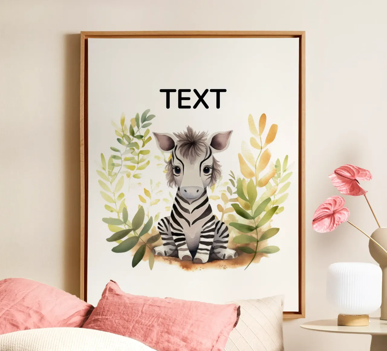 Baby zebra tela con Cornice a cassetta da 🐹 BABY ART PRINTS