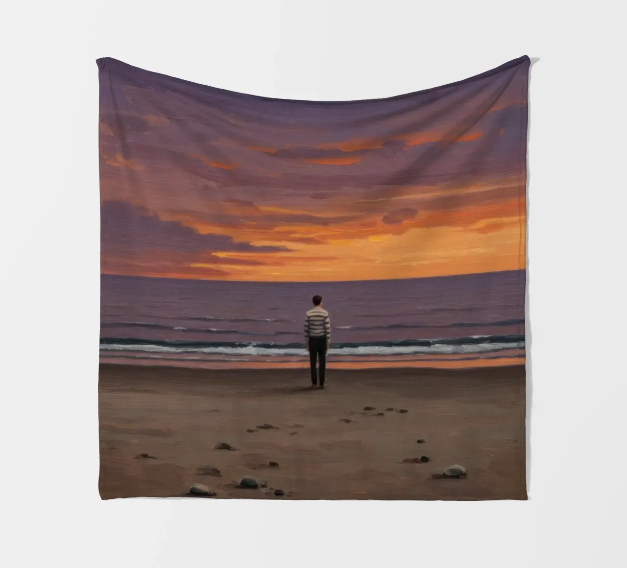 Empty Beach Fleecedecke von Art Center