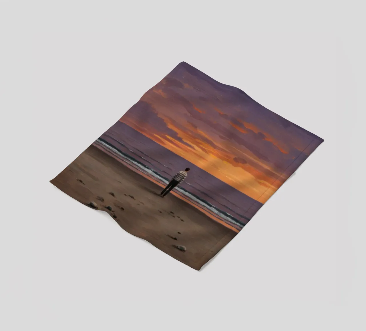 Empty Beach Fleecedecke von Art Center