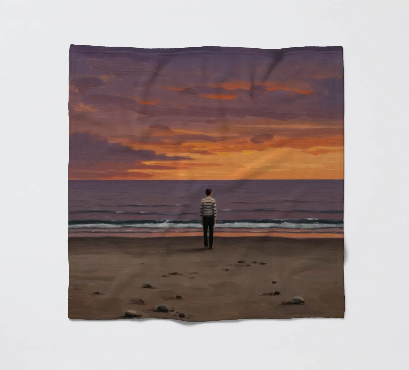 Empty Beach Fleecedecke von Art Center