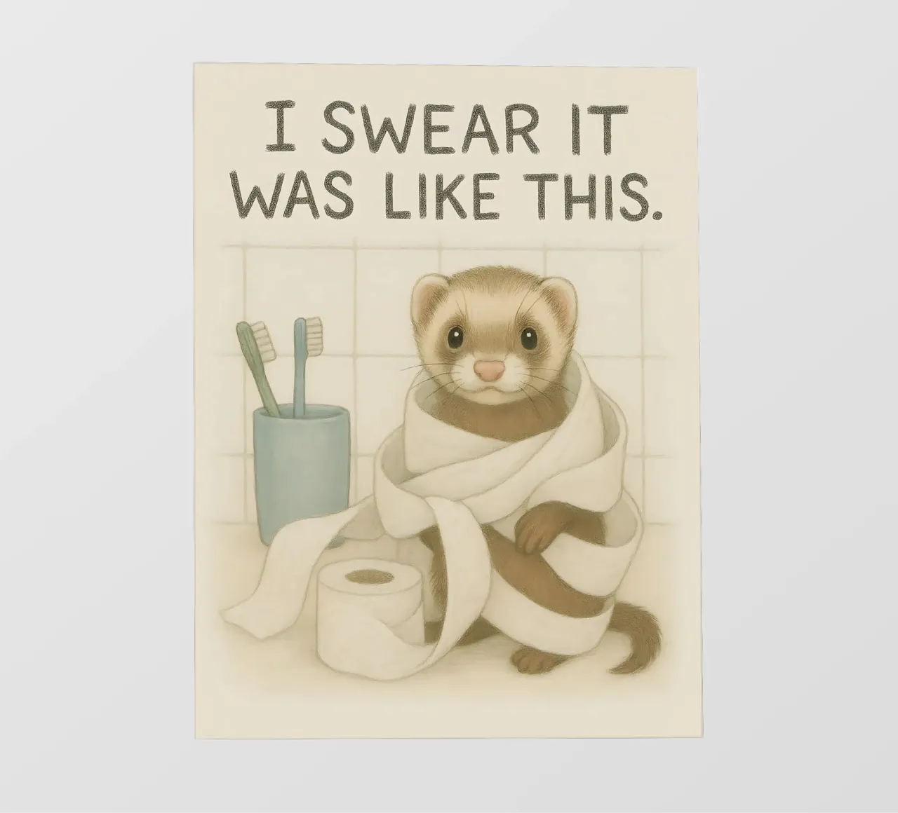 Funny Ferret Meme pellicola backlit da Funny Humor Art
