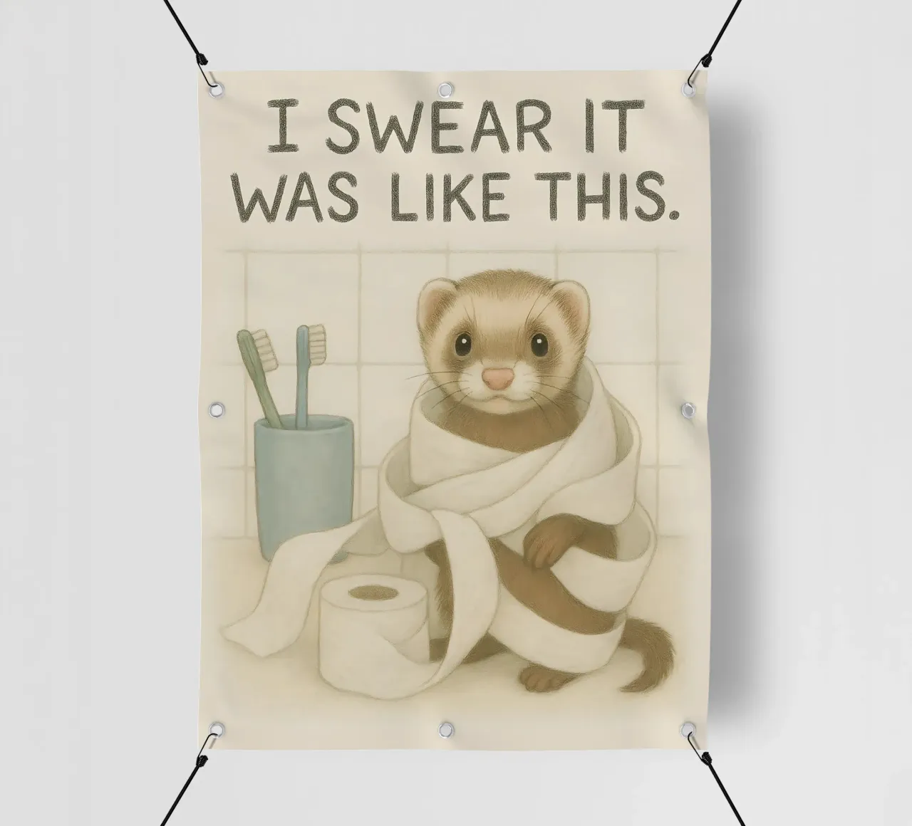 Funny Ferret Meme telo in pvc da Funny Humor Art