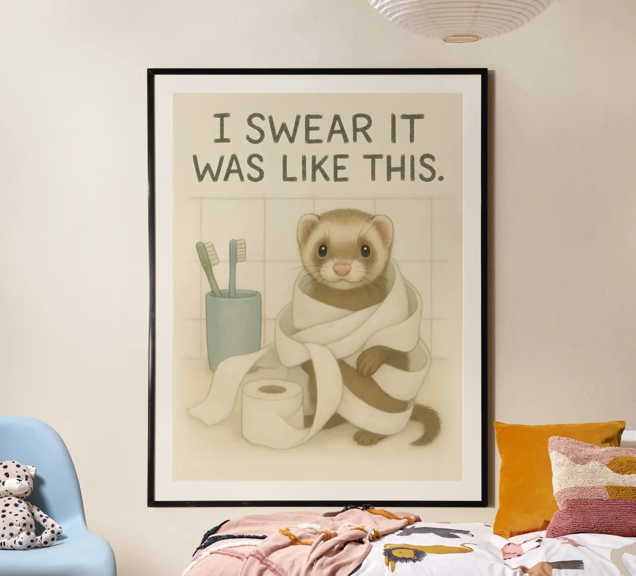 Funny Ferret Meme poster con telaio in alluminio da Funny Humor Art