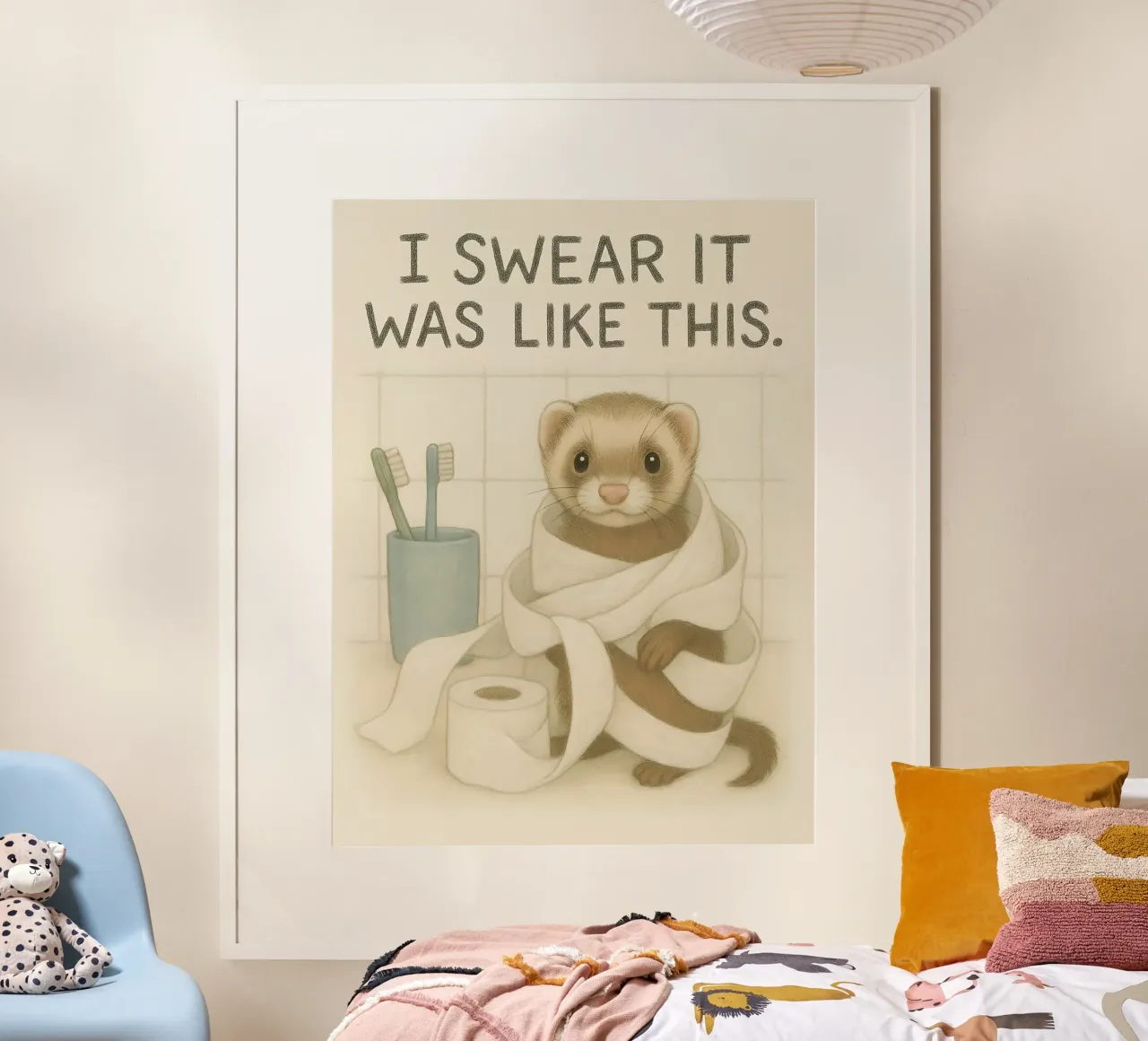 Funny Ferret Meme poster con telaio in alluminio da Funny Humor Art