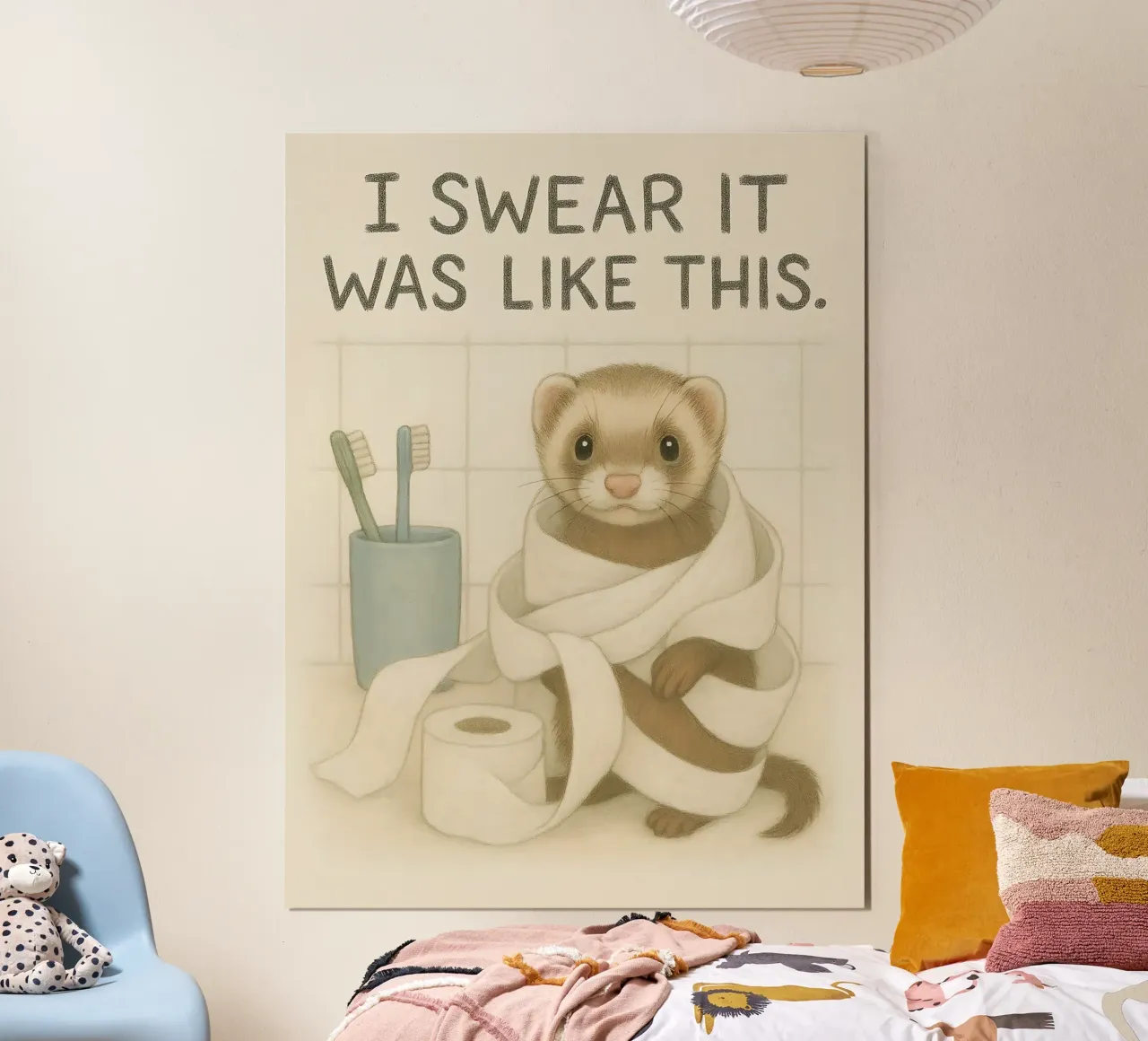 Funny Ferret Meme poster con telaio in alluminio da Funny Humor Art