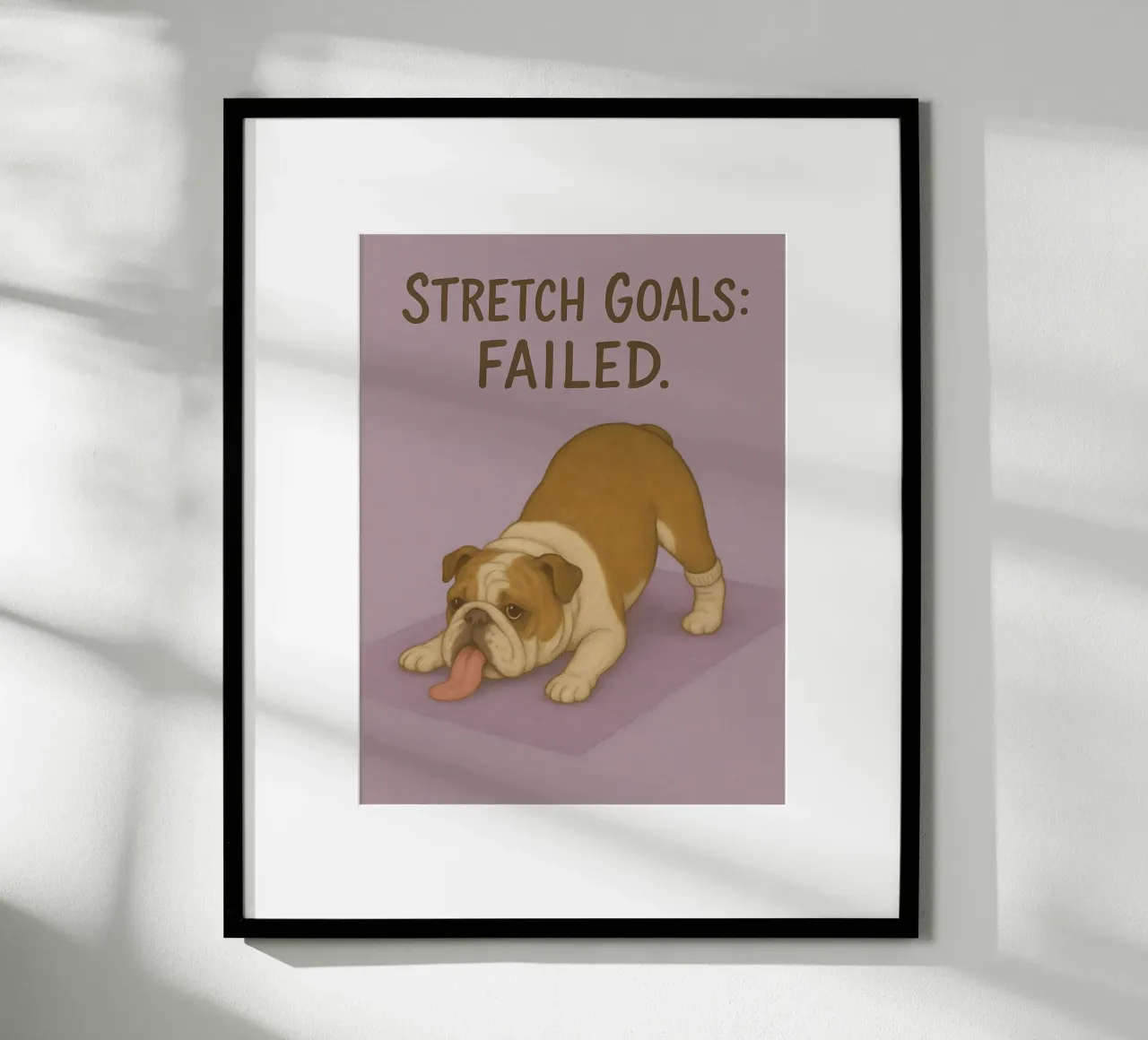 Meme divertente sul bulldog poster con telaio in plastica da Funny Humor Art