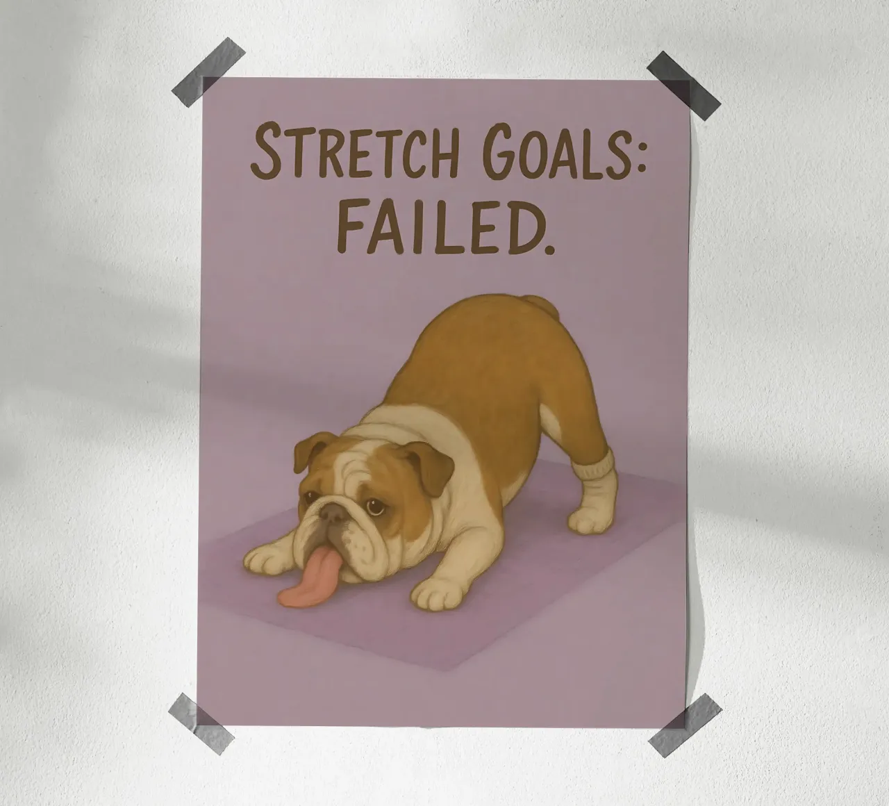 Meme divertente sul bulldog poster con telaio in plastica da Funny Humor Art