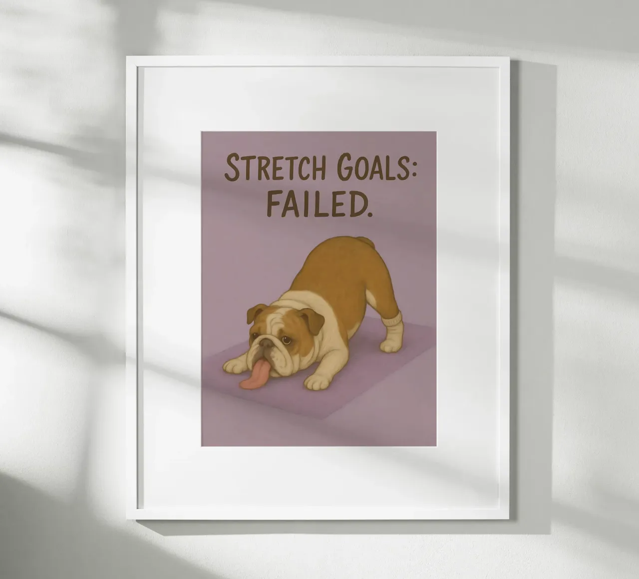 Meme divertente sul bulldog poster con telaio in plastica da Funny Humor Art