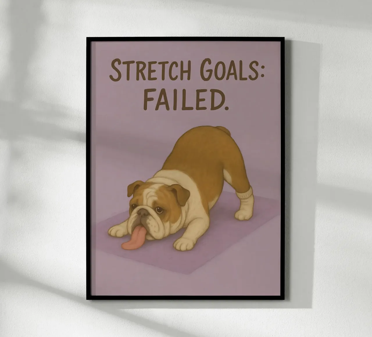 Meme divertente sul bulldog poster con telaio in plastica da Funny Humor Art