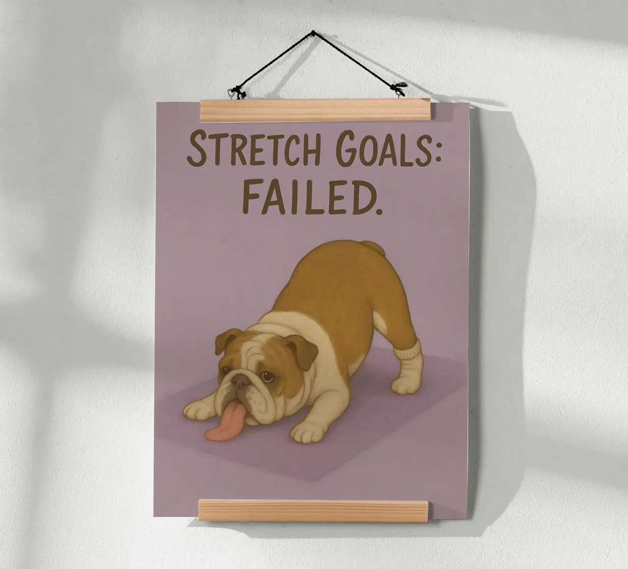 Meme divertente sul bulldog poster con telaio in plastica da Funny Humor Art