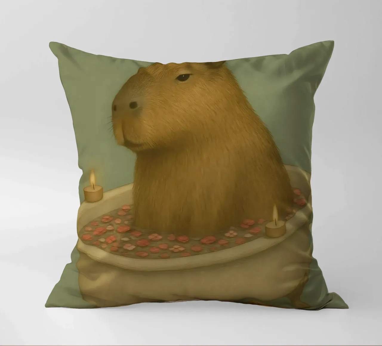 Meme divertente sui capibara cuscino da Funny Humor Art