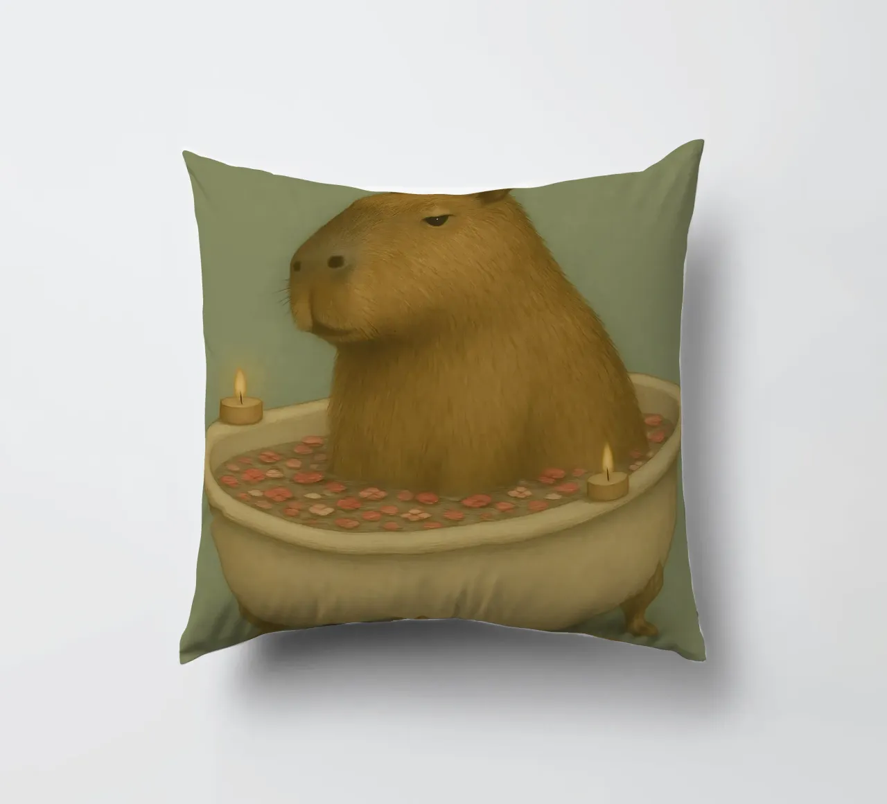 Meme divertente sui capibara cuscino da Funny Humor Art
