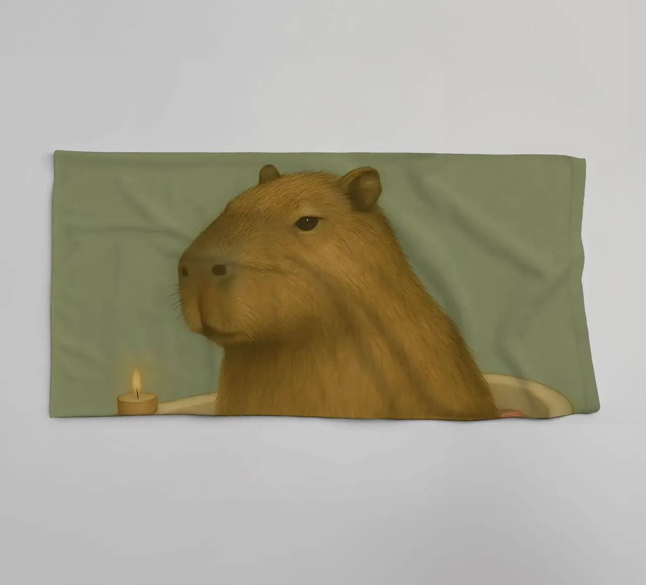 Funny Capybara Meme towel by Funny Humor Art