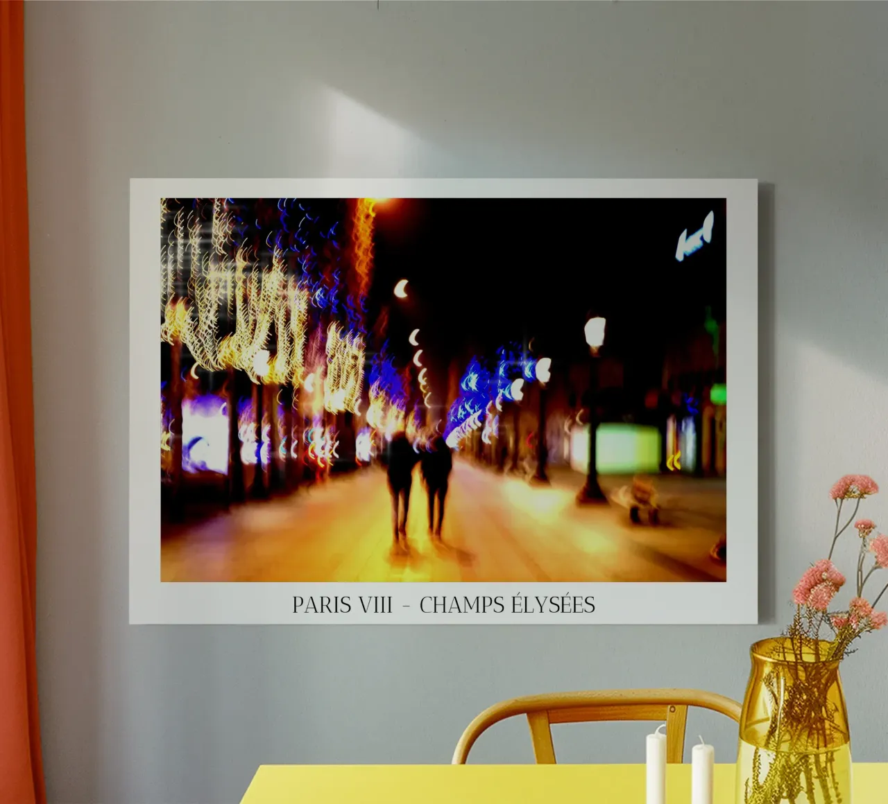Ghosts of Parisian Nights - Champs-Élysées canvas met Baklijst van fanny-bianca