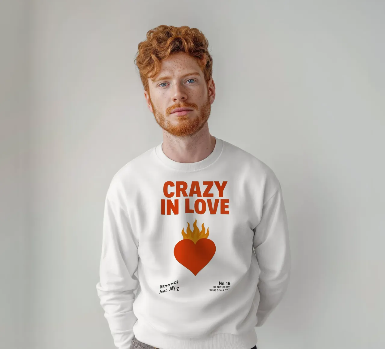 Beyoncé & Jay-Z – Heart on Fire Print felpa da Studio Mooodz
