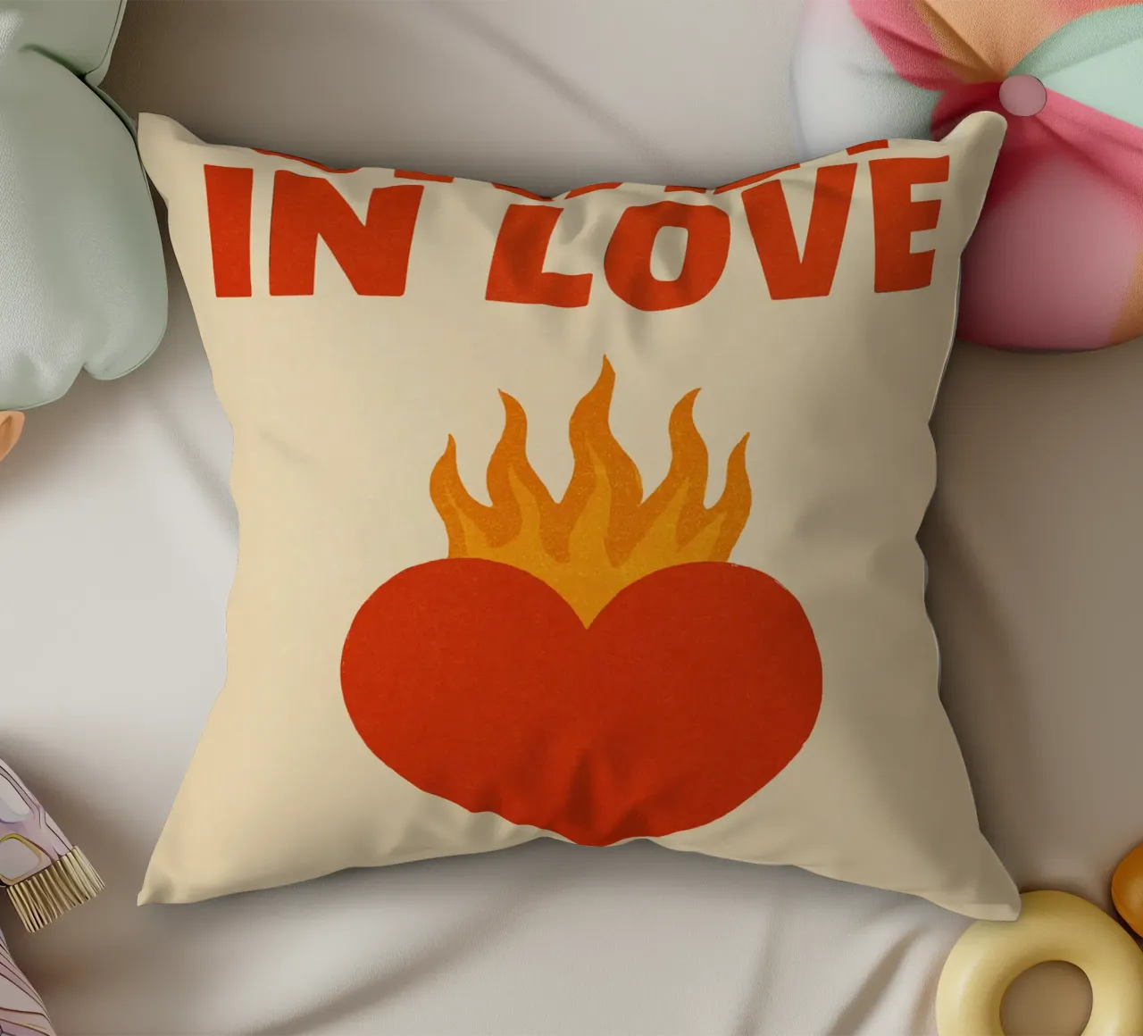 Beyoncé & Jay-Z – Heart on Fire Print cuscino da Studio Mooodz