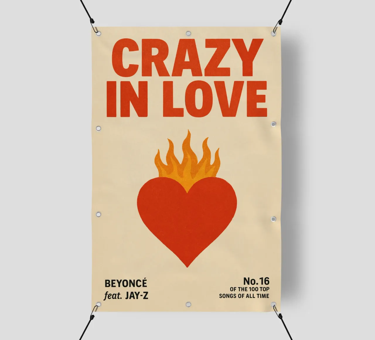 Beyoncé & Jay-Z – Heart on Fire Print telo in pvc da Studio Mooodz