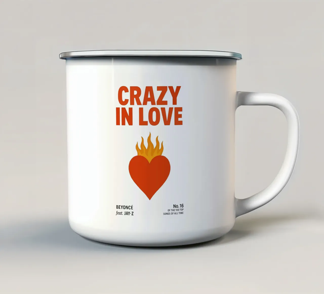 Beyoncé & Jay-Z – Heart on Fire Print tazza in smalto da Studio Mooodz