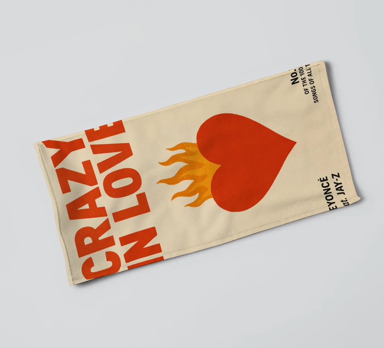 Beyoncé & Jay-Z – Heart on Fire Print asciugamano da bagno da Studio Mooodz