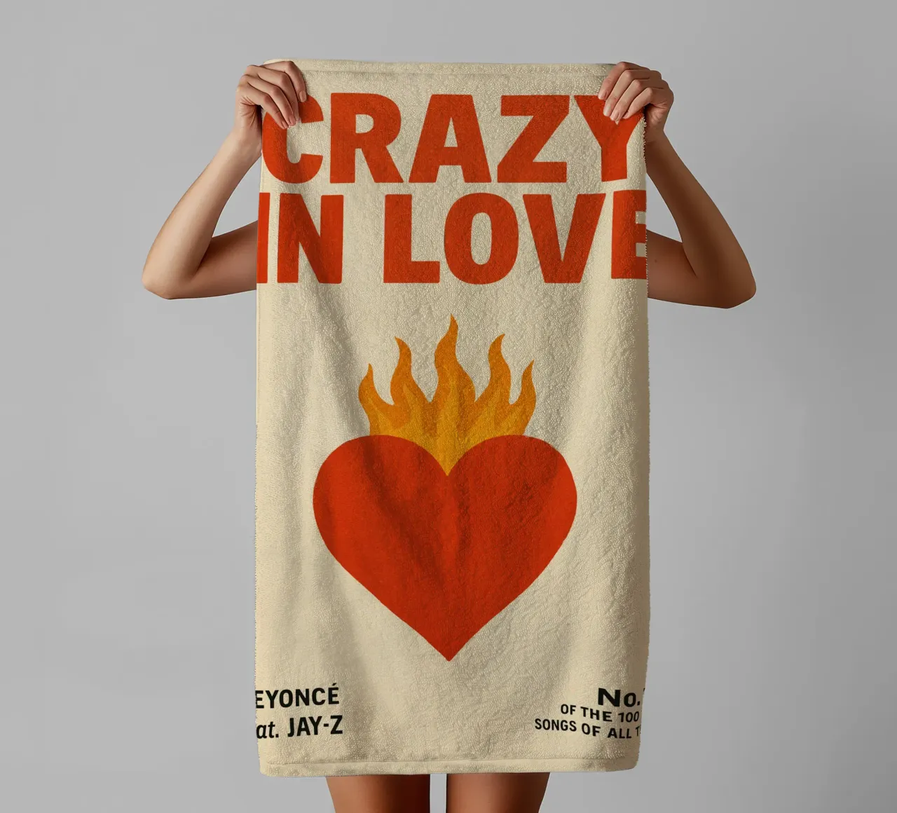 Beyoncé & Jay-Z – Heart on Fire Print asciugamano da bagno da Studio Mooodz