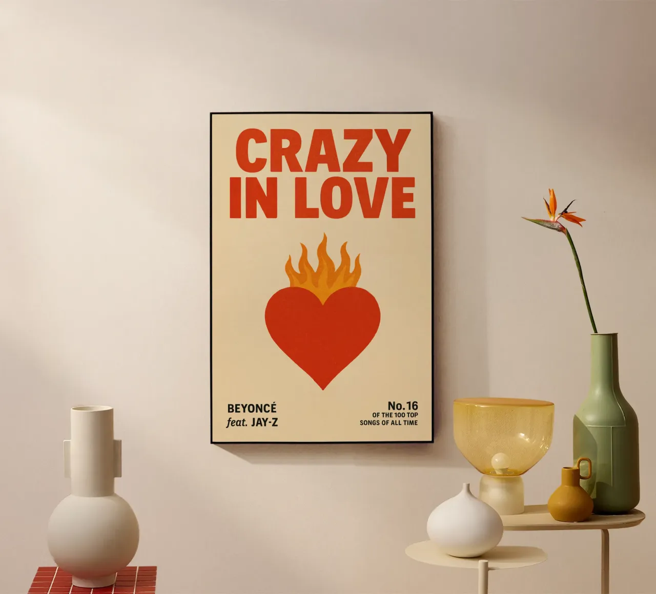 Beyoncé & Jay-Z – Heart on Fire Print plexiglass da Studio Mooodz