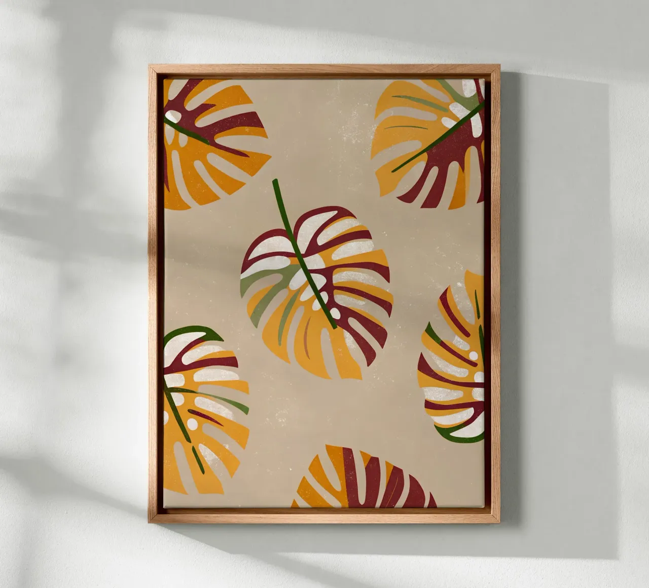 Monstera Retro Pop Flower tela con Cornice a cassetta da THE LATEST SHOP