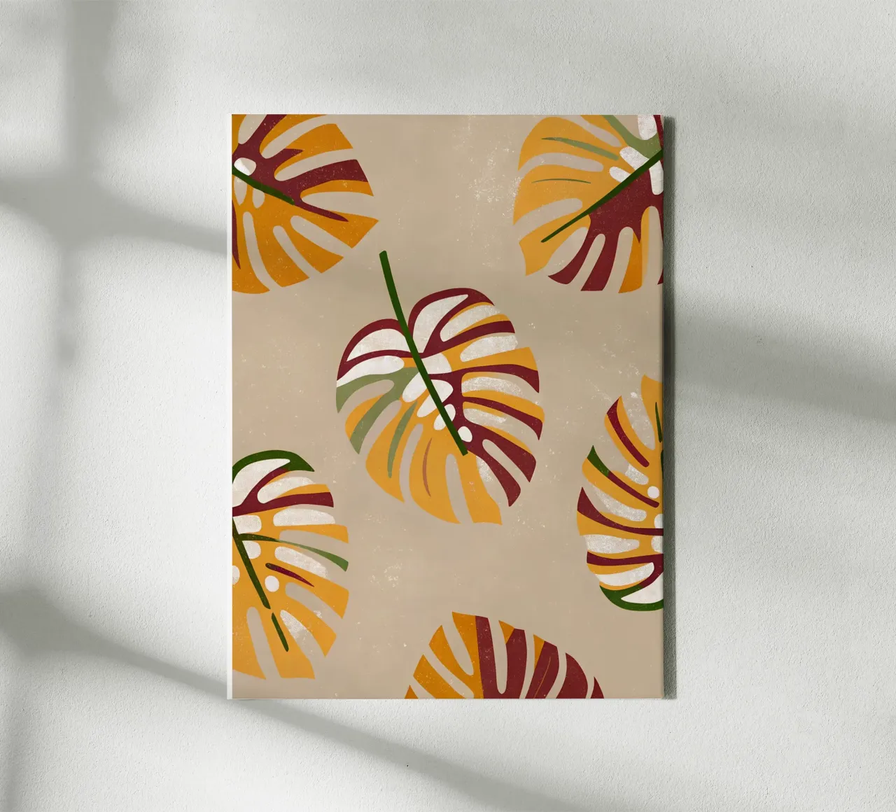 Monstera Retro Pop Flower tela con Cornice a cassetta da THE LATEST SHOP