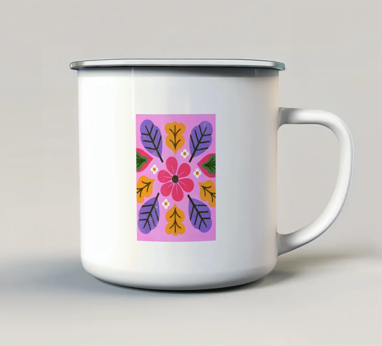 Fiori retrò pop tazza in smalto da THE LATEST SHOP