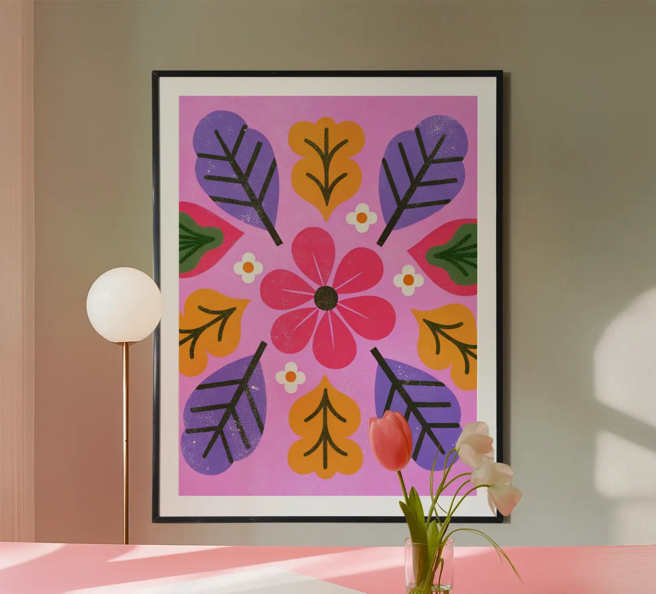 Fiori retrò pop poster con telaio in plastica da THE LATEST SHOP