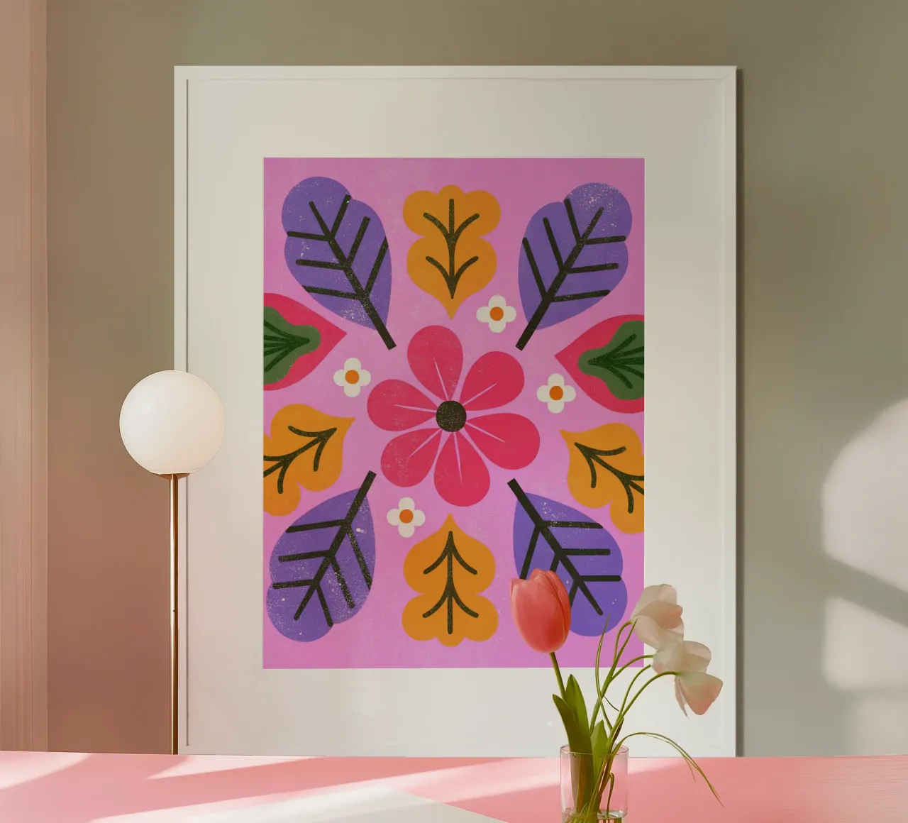 Fiori retrò pop poster con telaio in plastica da THE LATEST SHOP