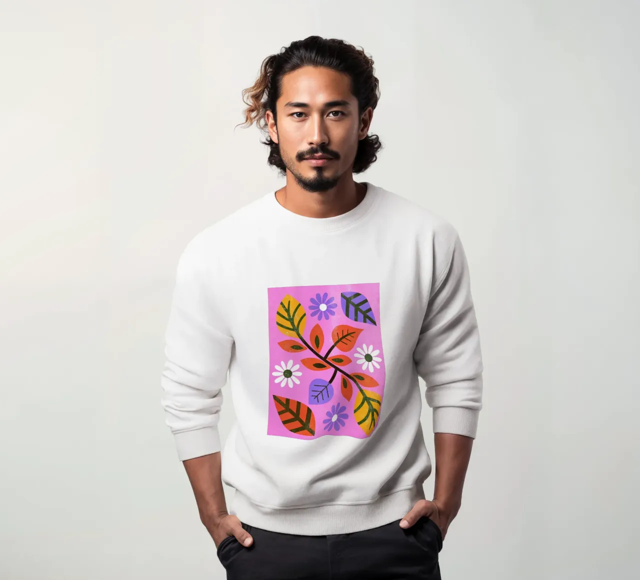 Fiori e foglie retrò pop felpa da THE LATEST SHOP