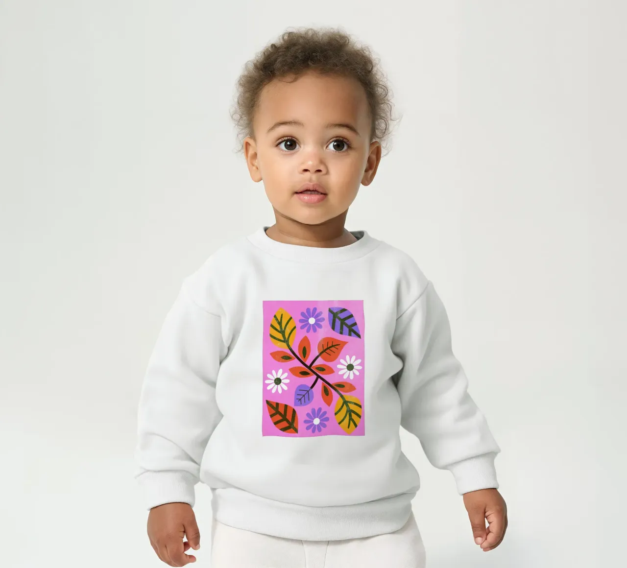 Fiori e foglie retrò pop felpa neonato da THE LATEST SHOP