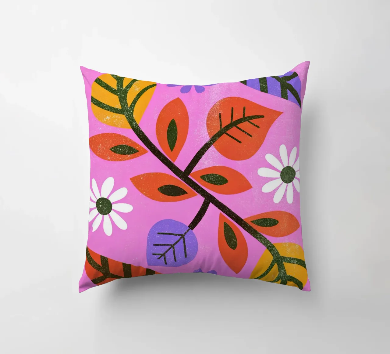 Fiori e foglie retrò pop cuscino da THE LATEST SHOP