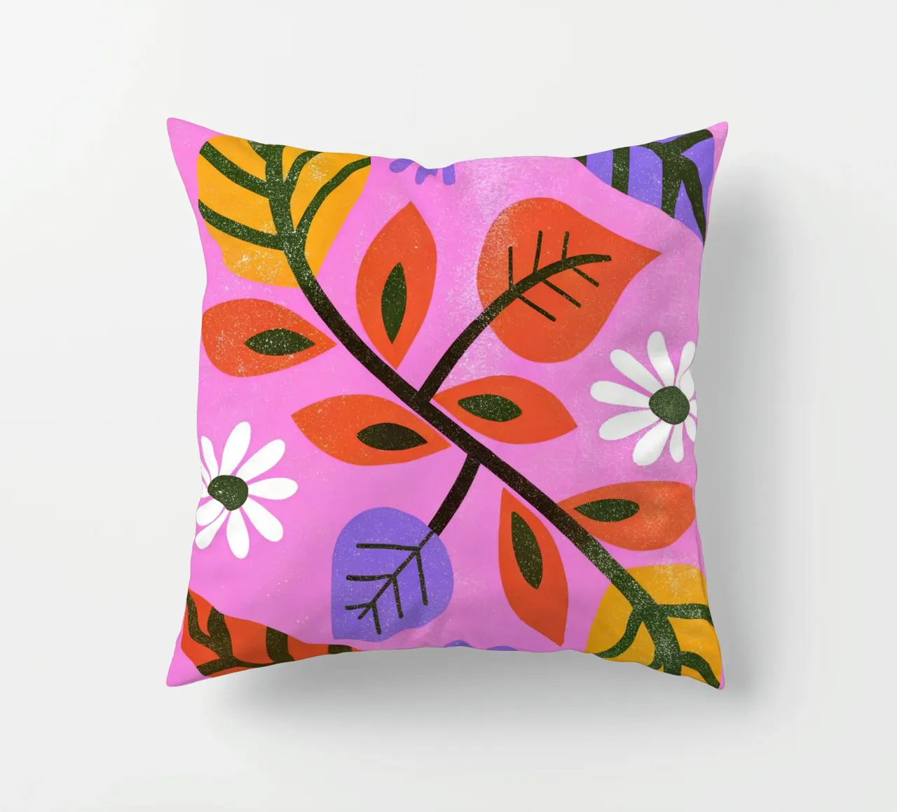 Fiori e foglie retrò pop cuscino da THE LATEST SHOP