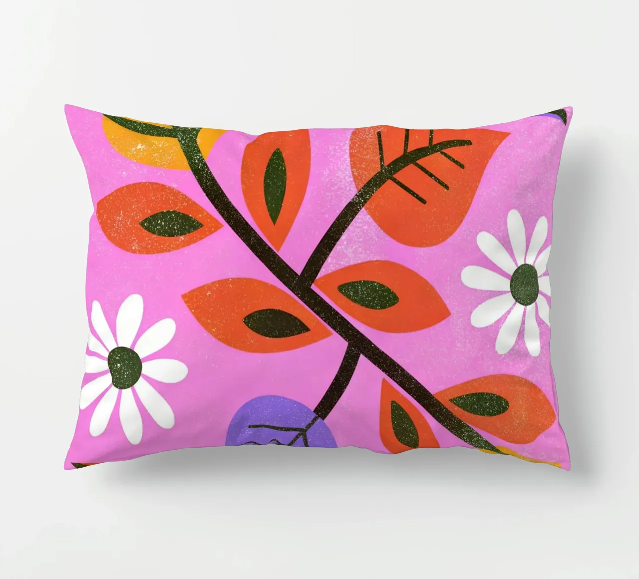 Fiori e foglie retrò pop cuscino da THE LATEST SHOP