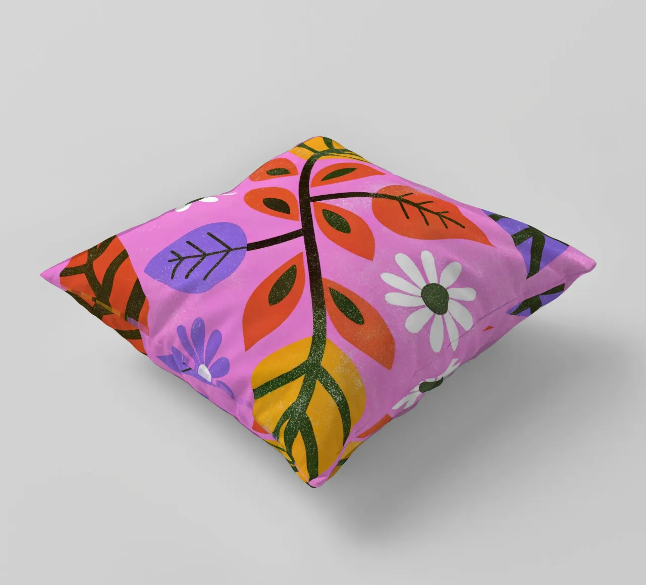 Fiori e foglie retrò pop cuscino da THE LATEST SHOP