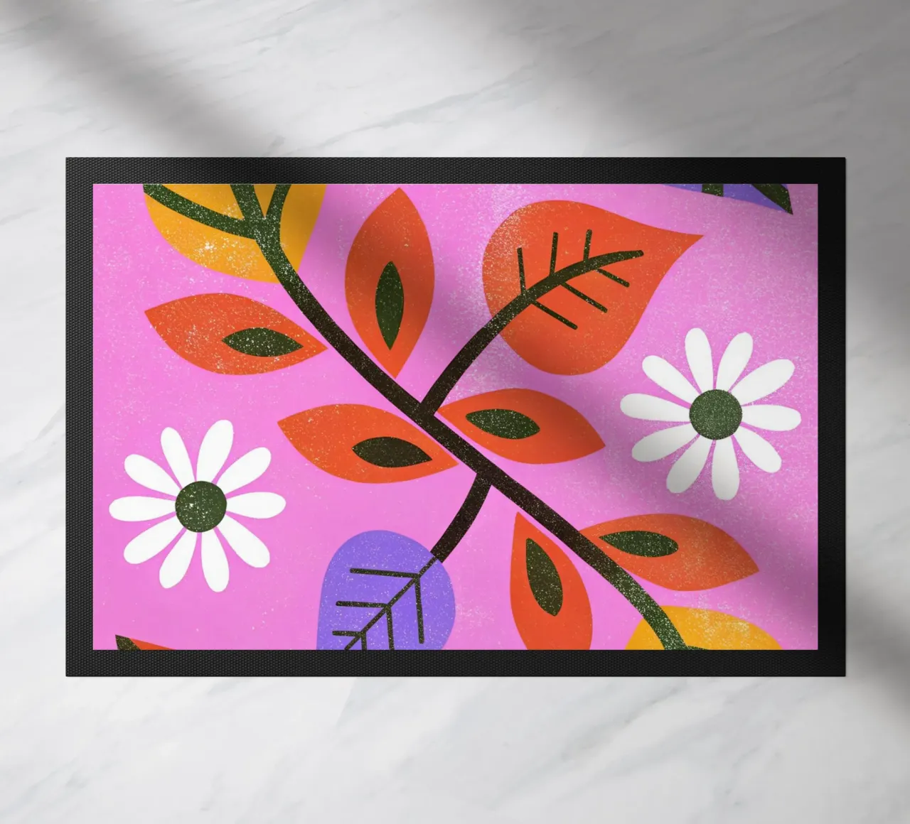 Fiori e foglie retrò pop zerbino da THE LATEST SHOP