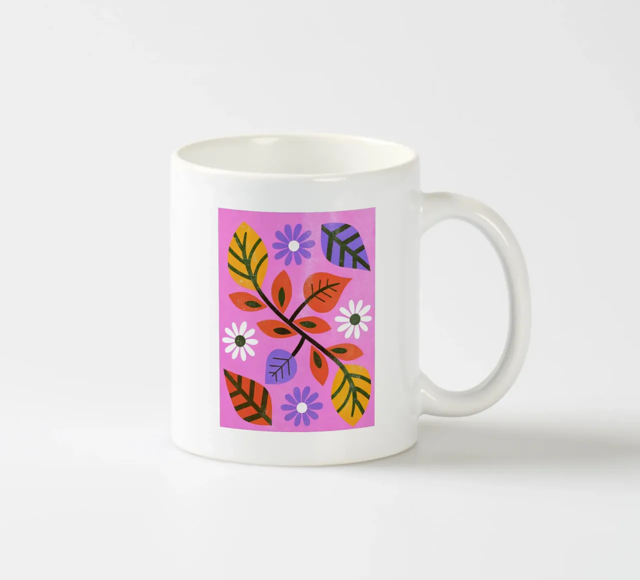 Fiori e foglie retrò pop tazza in ceramica da THE LATEST SHOP