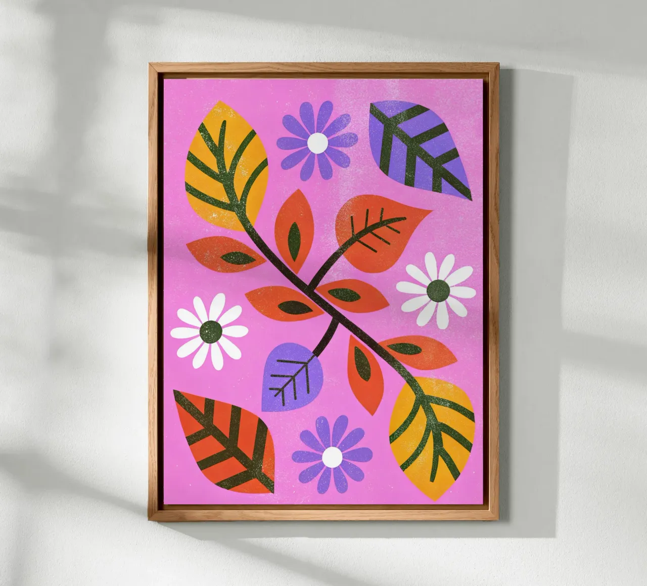 Fiori e foglie retrò pop pannello forex da THE LATEST SHOP