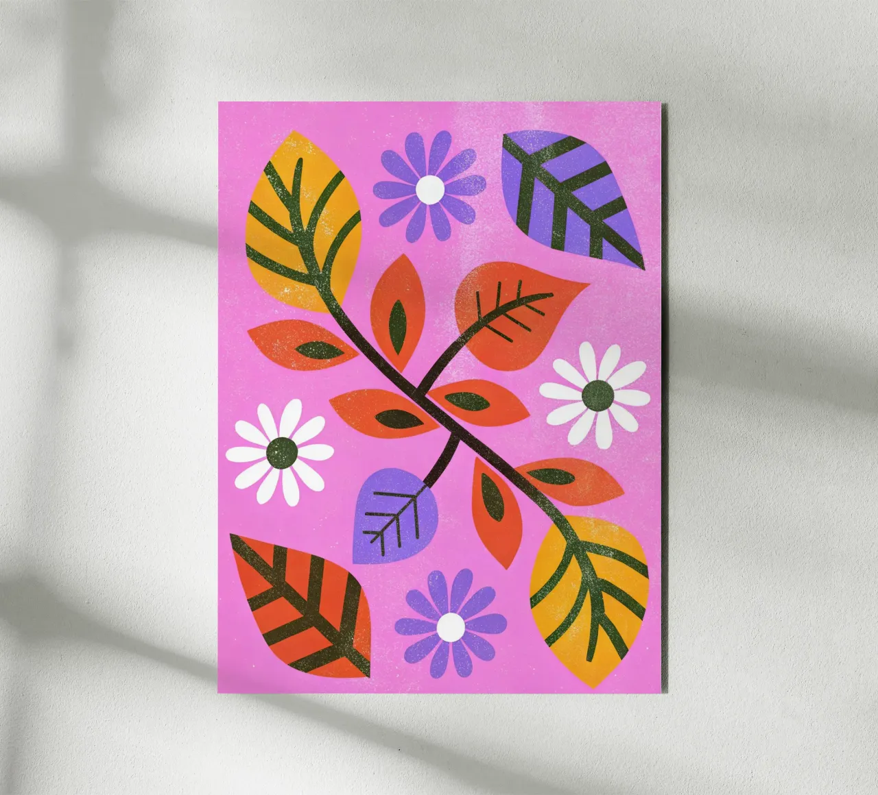 Fiori e foglie retrò pop pannello forex da THE LATEST SHOP