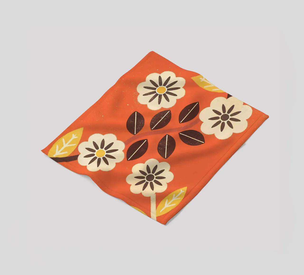 Fiori e foglie retrò pop coperta in pile da THE LATEST SHOP