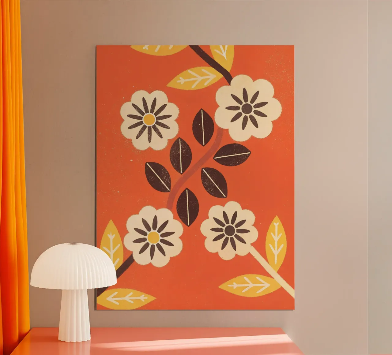 Fiori e foglie retrò pop carta hahnemühle da THE LATEST SHOP