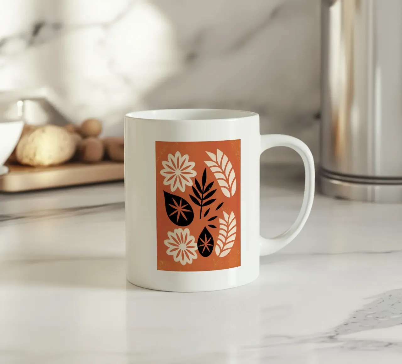 Fiori e foglie retrò pop tazza in ceramica da THE LATEST SHOP