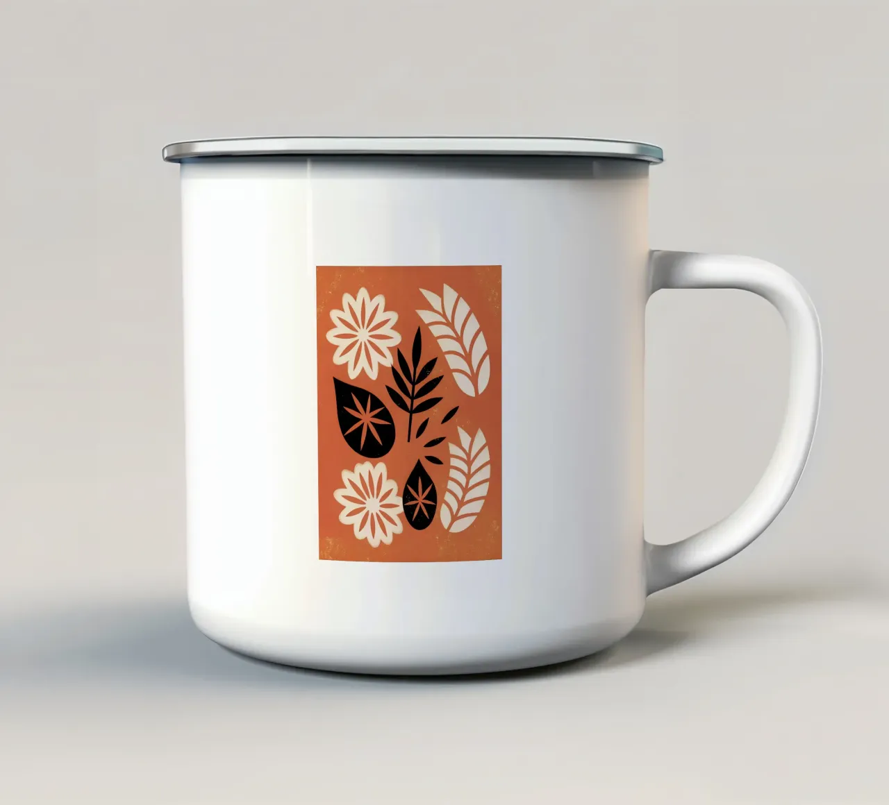 Fiori e foglie retrò pop tazza in smalto da THE LATEST SHOP