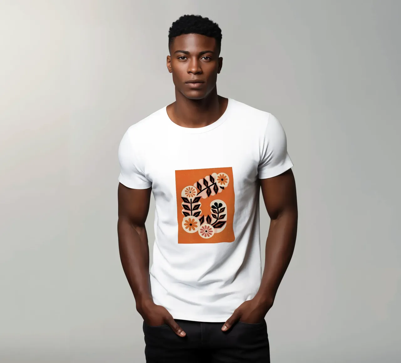 Fiori e foglie retrò pop t-shirt da THE LATEST SHOP