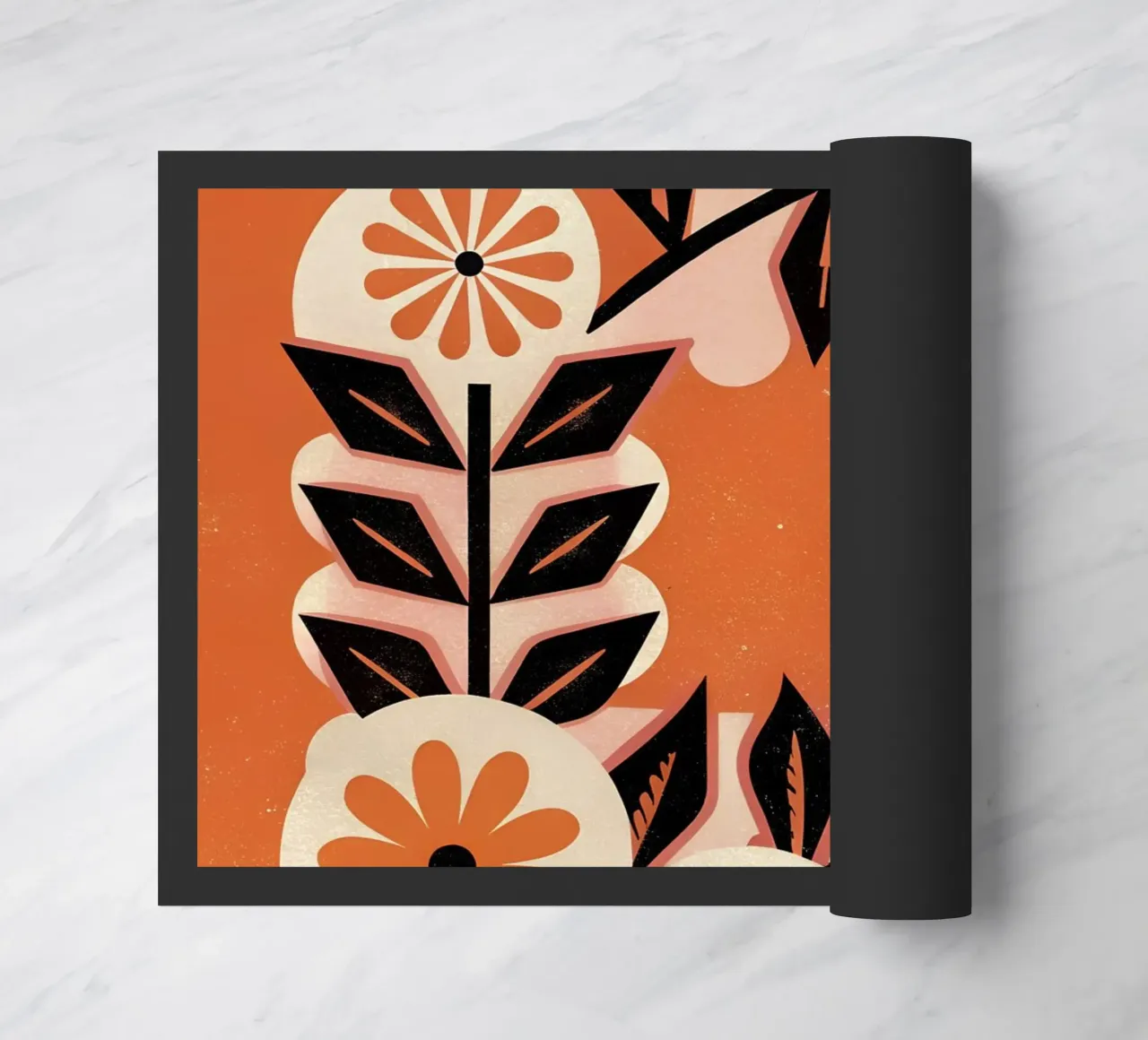 Fiori e foglie retrò pop zerbino da THE LATEST SHOP