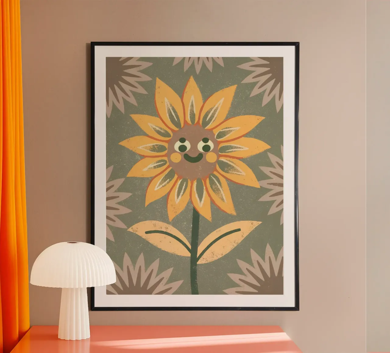 Girasole retrò pop carta hahnemühle da THE LATEST SHOP