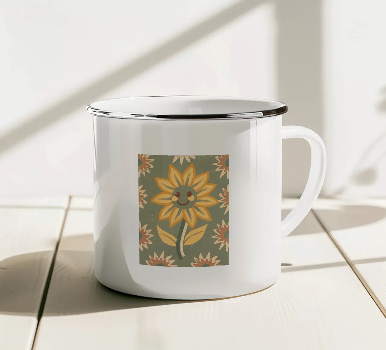 Girasole retrò pop tazza in smalto da THE LATEST SHOP