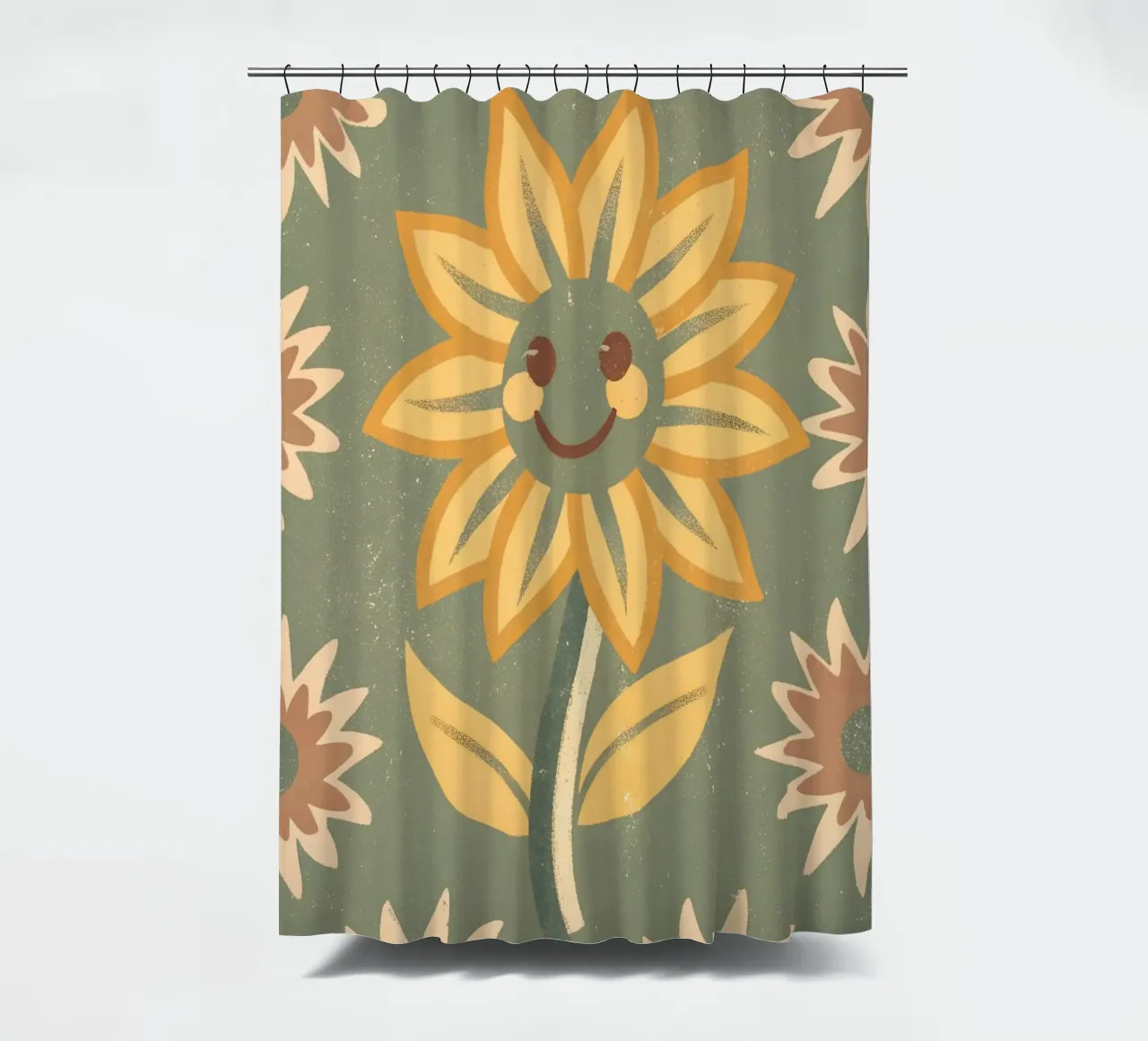 Girasole retrò pop tenda da doccia da THE LATEST SHOP