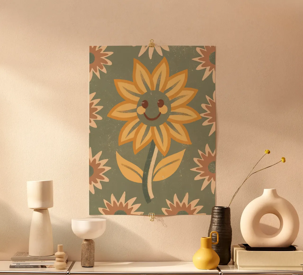 Girasole retrò pop carta hahnemühle da THE LATEST SHOP